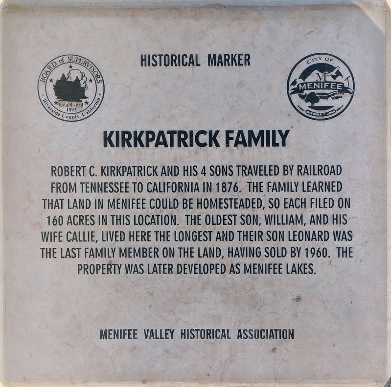 Kirkpatrick Family Marker image. Click for full size.