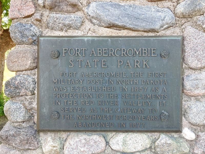 Fort Abercrombie State Park Marker image. Click for full size.