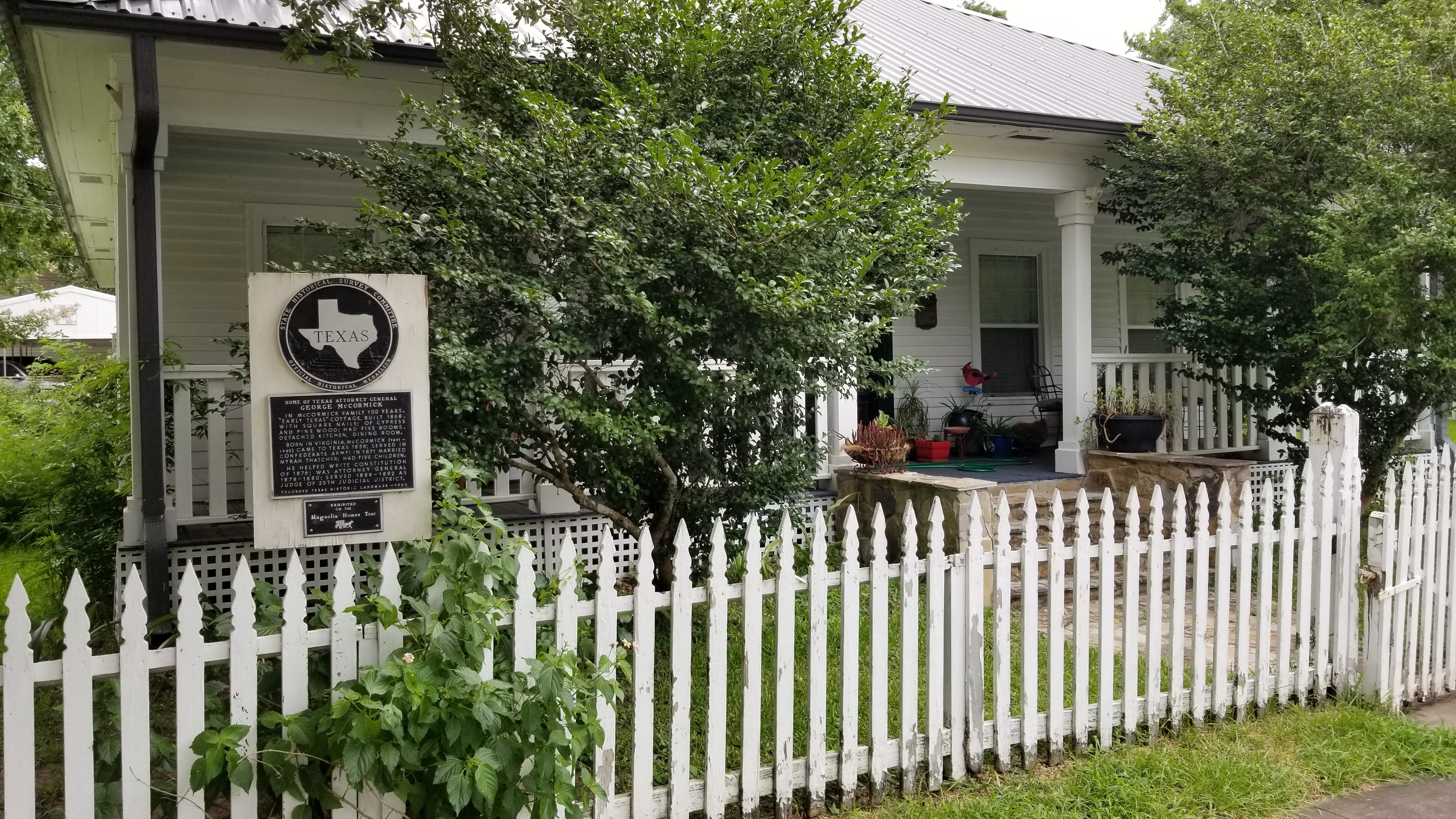 Home of Texas Attorney General George McCormick and Marker