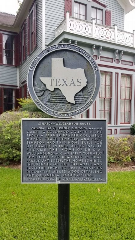Simpson - Williamson House Marker image. Click for full size.