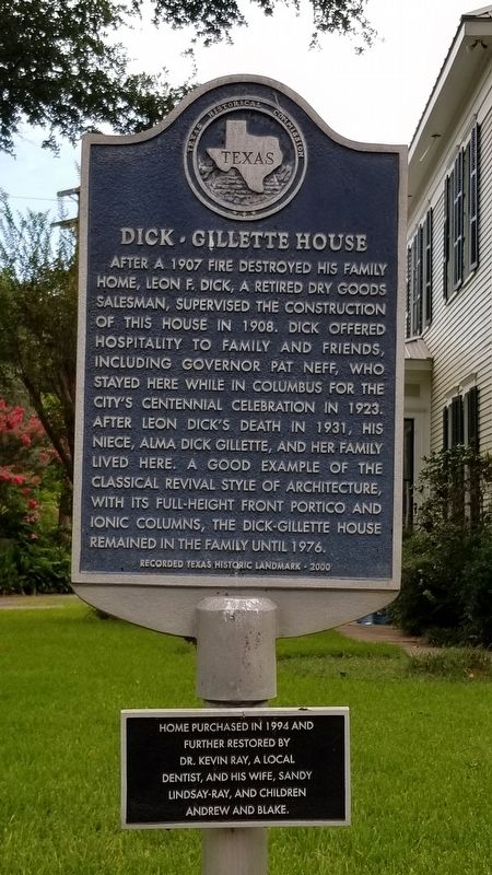 Dick-Gillette House Marker. Click for full size. Dick-Gillette House Marker image. Click for full size.