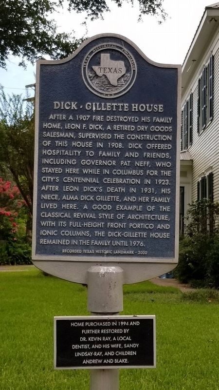 Dick-Gillette House Marker image. Click for full size.
