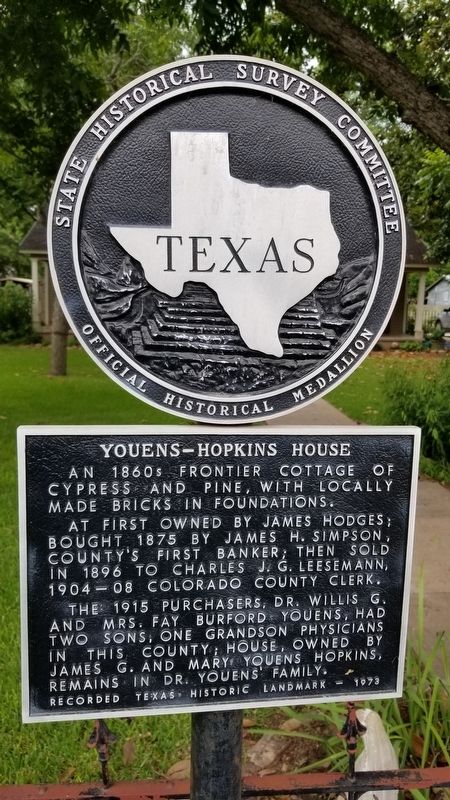 Youens-Hopkins House Marker image. Click for full size.