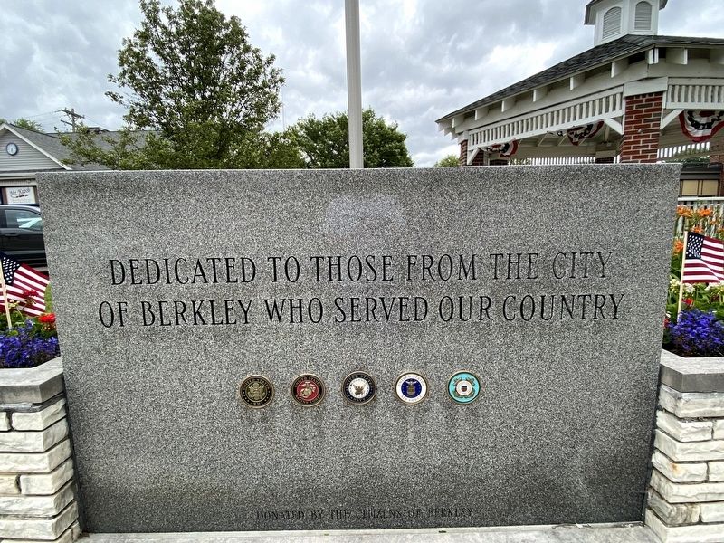 Berkley Veterans Memorial. Click for full size. Berkley Veterans Memorial image. Click for full size.