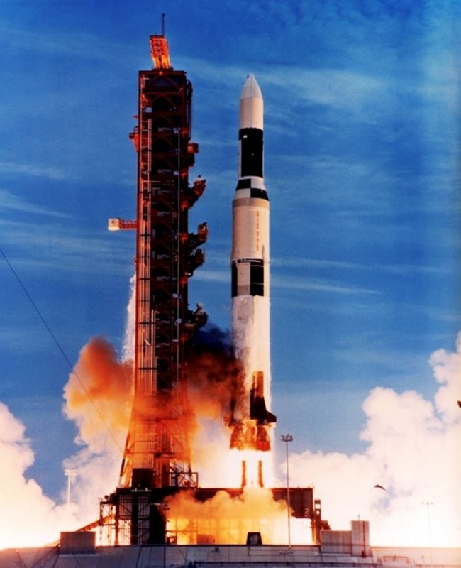 Saturn IB launch in 1973 image. Click for full size.