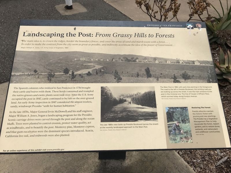 Landscaping the Post: <i>From Grassy Hills to Forests</i> Marker image. Click for full size.