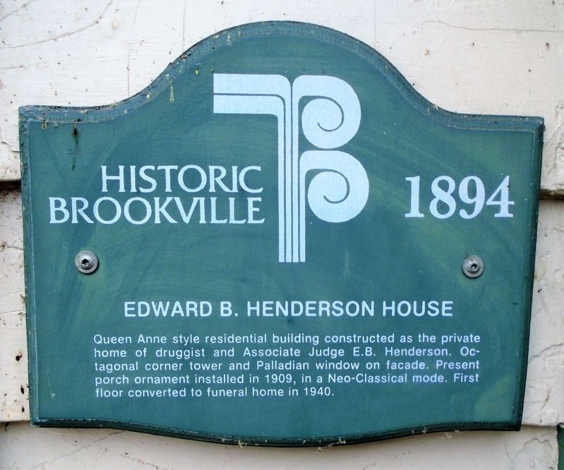 Edward B. Henderson House Marker image. Click for full size.