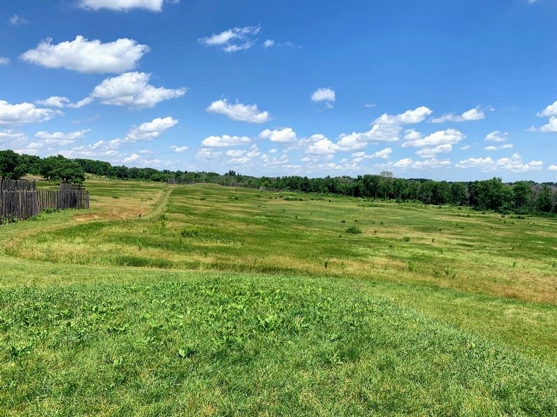View from top of Southwest Platform Mound looking North image. Click for full size.