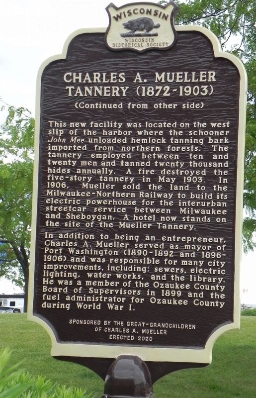 Charles A Mueller Tannery (1872-1903) Marker image. Click for full size.