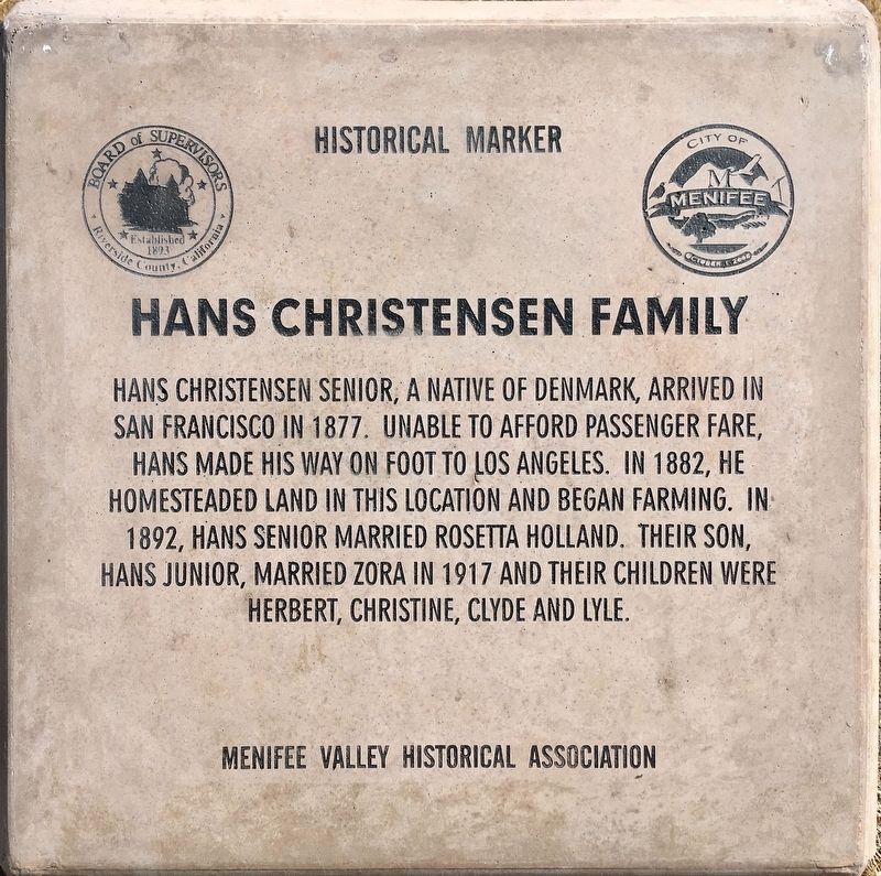 Hans Christensen Family Marker image. Click for full size.