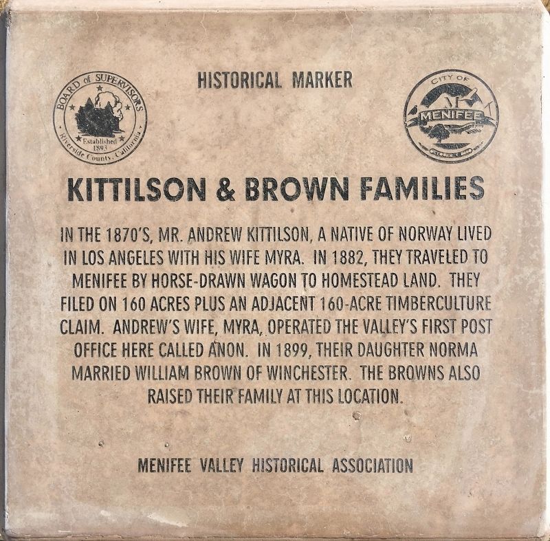 Kittilson & Brown Marker. Click for full size. Kittilson & Brown Marker image. Click for full size.