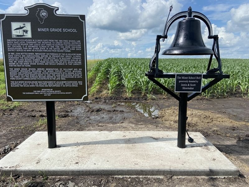 Miner Grade School Marker and Bell image. Click for full size.