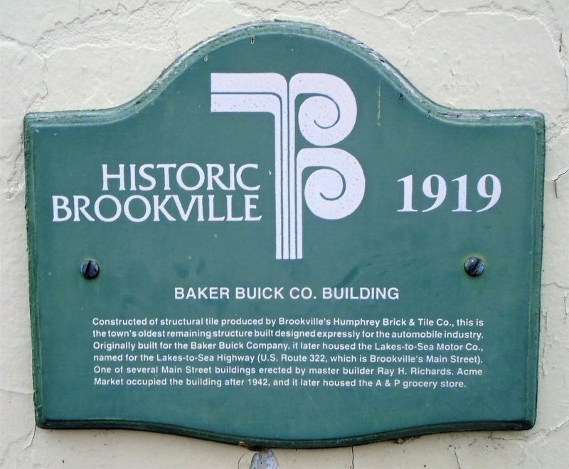 Baker Buick Co. Building Marker image. Click for full size.
