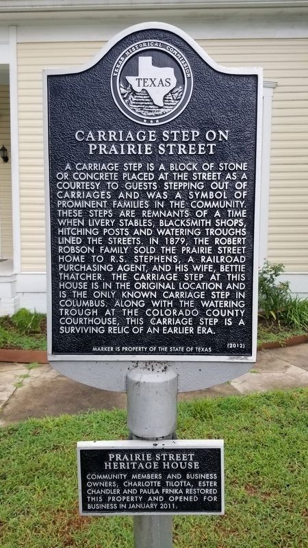 Carriage Step on Prairie Street Marker image. Click for full size.