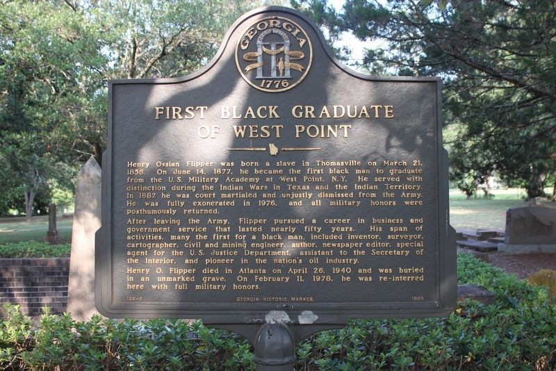 First Black Graduate of West Point Marker image. Click for full size.