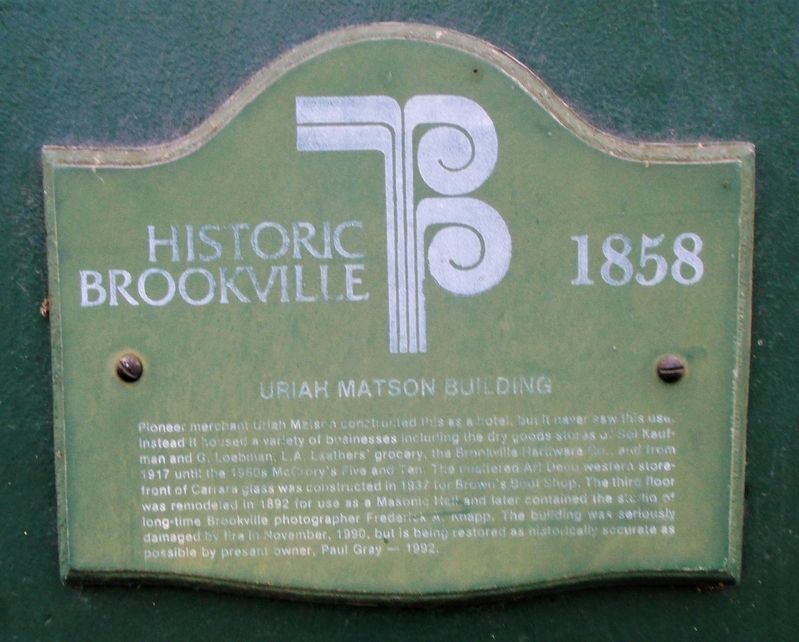 Uriah Matson Building Marker image. Click for full size.