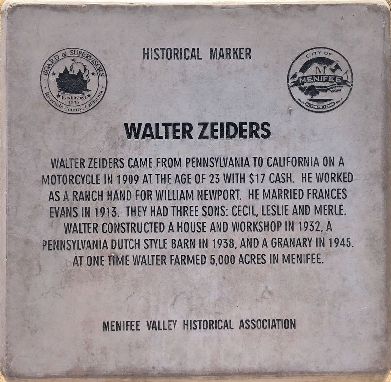 Walter Zeiders Marker image. Click for full size.