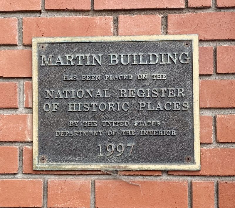 Martin Building National Register of Historical Places plaque image. Click for full size.