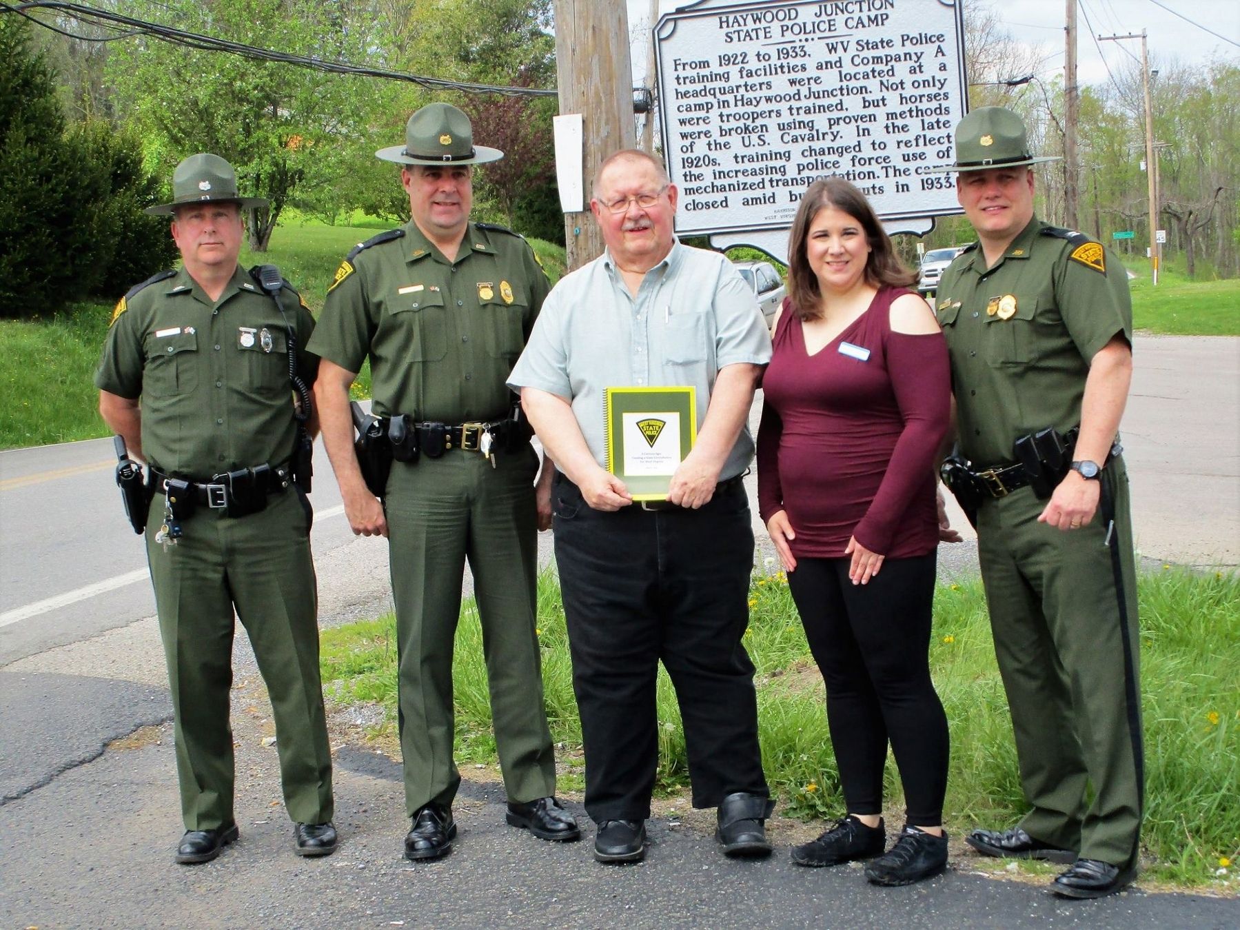 Dedication of Haywood Junction State Police Camp Marker image. Click for full size.
