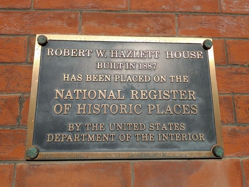 Robert W. Hazlett House Marker image. Click for full size.