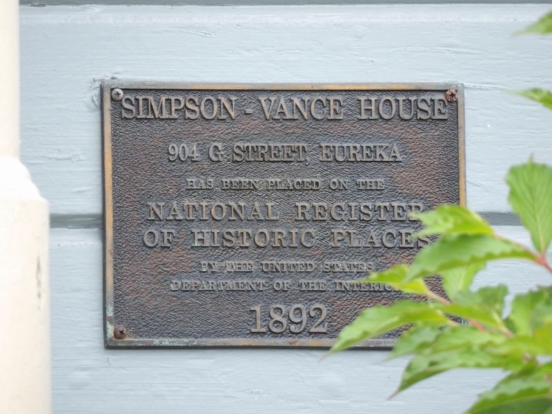 Simpson-Vance House Marker image. Click for full size.