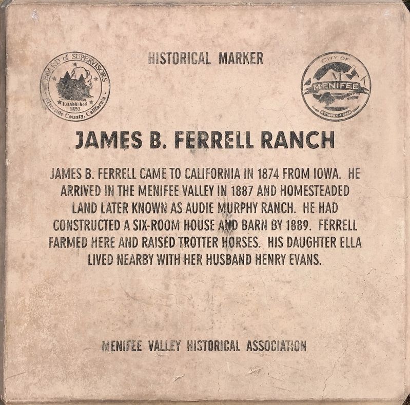 James B. Ferrell Ranch Marker image. Click for full size.