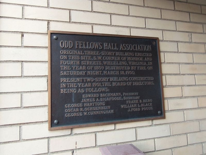 Odd Fellows Hall Association Marker. Click for full size. Odd Fellows Hall Association Marker image. Click for full size.