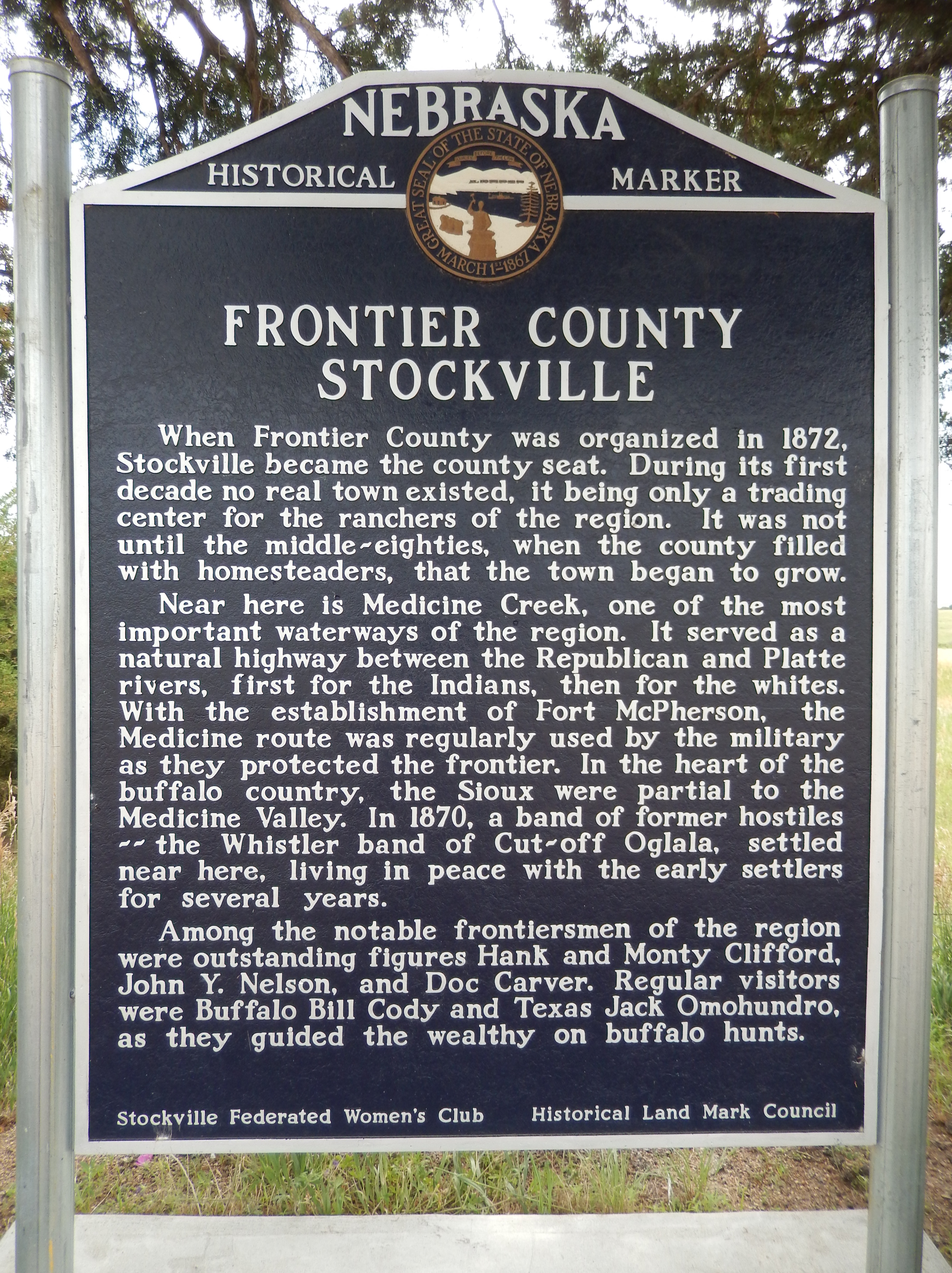 Frontier County Stockville Marker