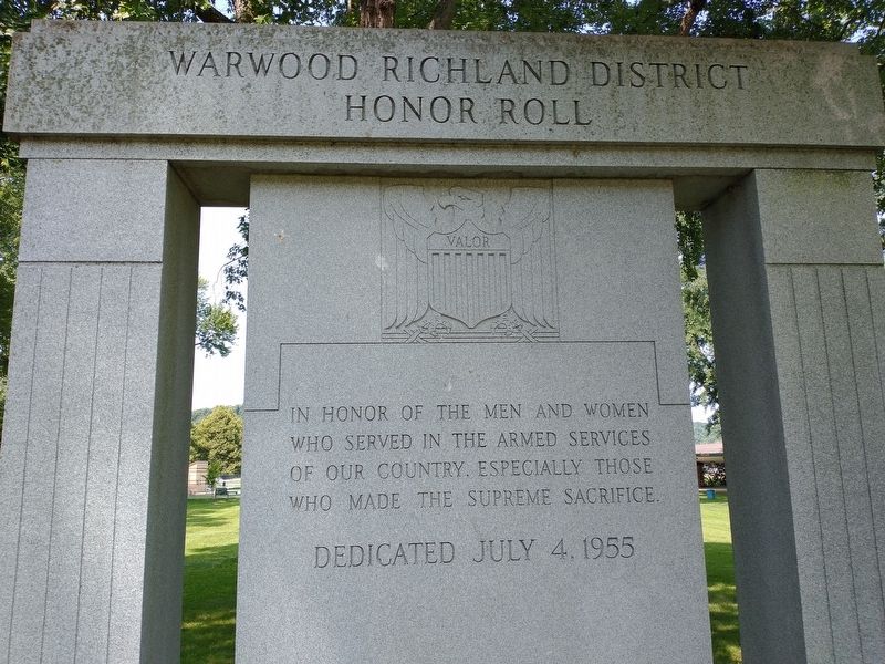 Warwood Richland District Honor Roll Marker image. Click for full size.