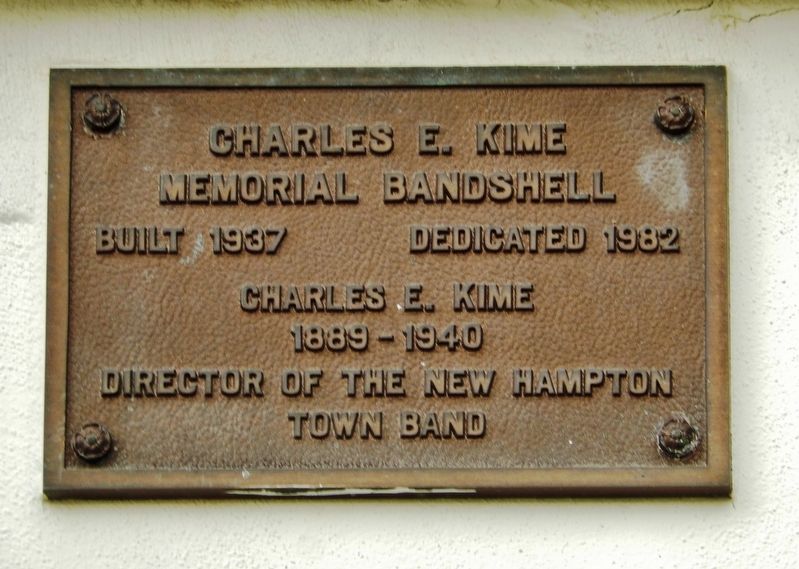 Charles E. Kime Memorial Bandshell Marker image. Click for full size.