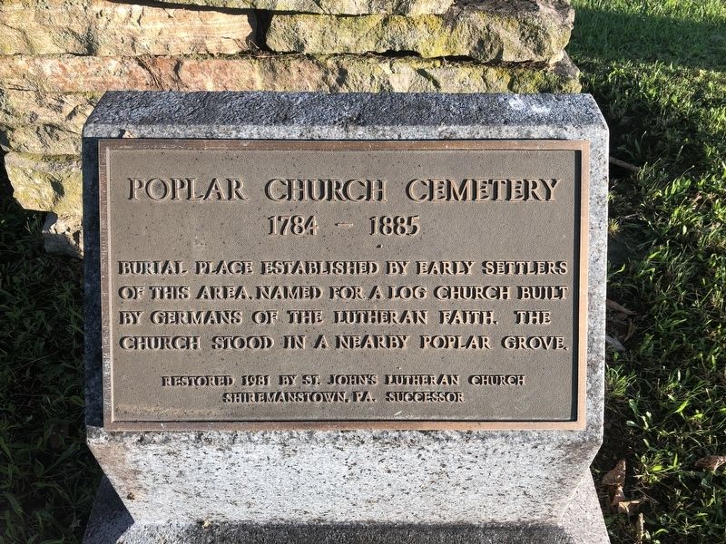 Poplar Church Cemetery Marker. Click for full size. Poplar Church Cemetery Marker image. Click for full size.