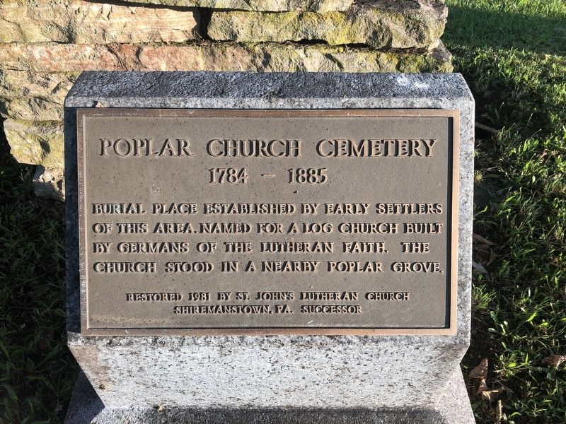 Poplar Church Cemetery Marker image. Click for full size.