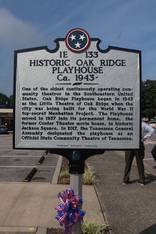 Historic Oak Ridge Playhouse Ca. 1943 - Marker image. Click for full size.