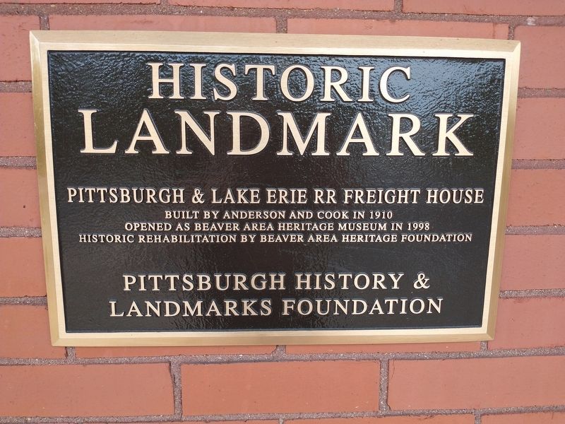 Pittsburgh & Lake Erie RR Freight House Marker. Click for full size. Pittsburgh & Lake Erie RR Freight House Marker image. Click for full size.