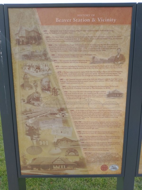 History Of Beaver Station & Vicinity Marker. Click for full size. History Of Beaver Station & Vicinity Marker image. Click for full size.