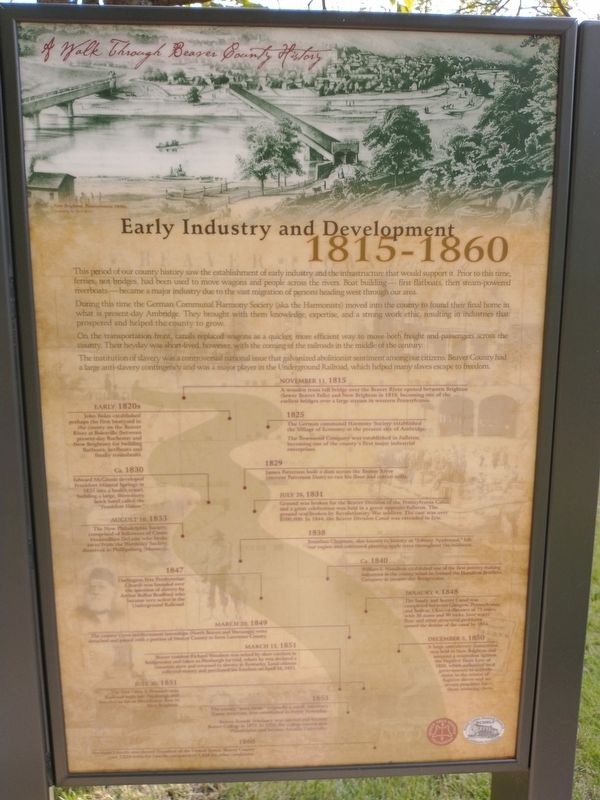 Early Industry And Development 1815-1860 Marker image. Click for full size.