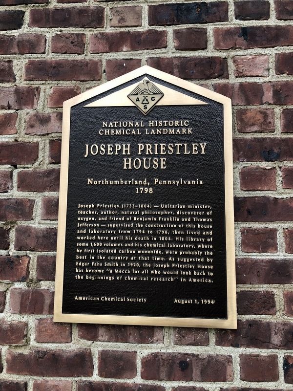 Joseph Priestley House Marker image. Click for full size.