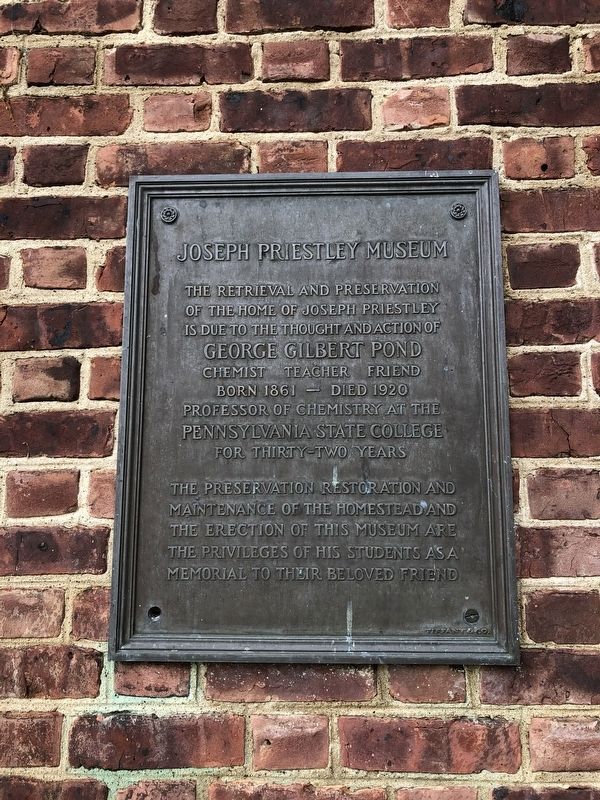 Joseph Priestley Museum Marker image. Click for full size.
