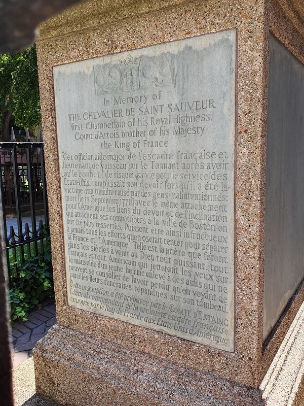 The Chevalier de Saint Sauveur Marker. Click for full size. The Chevalier de Saint Sauveur Marker image. Click for full size.
