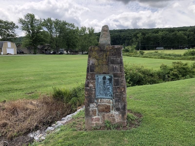 Site of Blockhouse and Settler Refuge During Indian Raids Marker image. Click for full size.