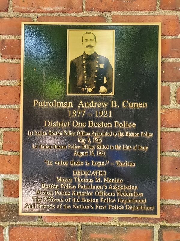 Patrolman Andrew B. Cuneo Marker. Click for full size. Patrolman Andrew B. Cuneo Marker image. Click for full size.