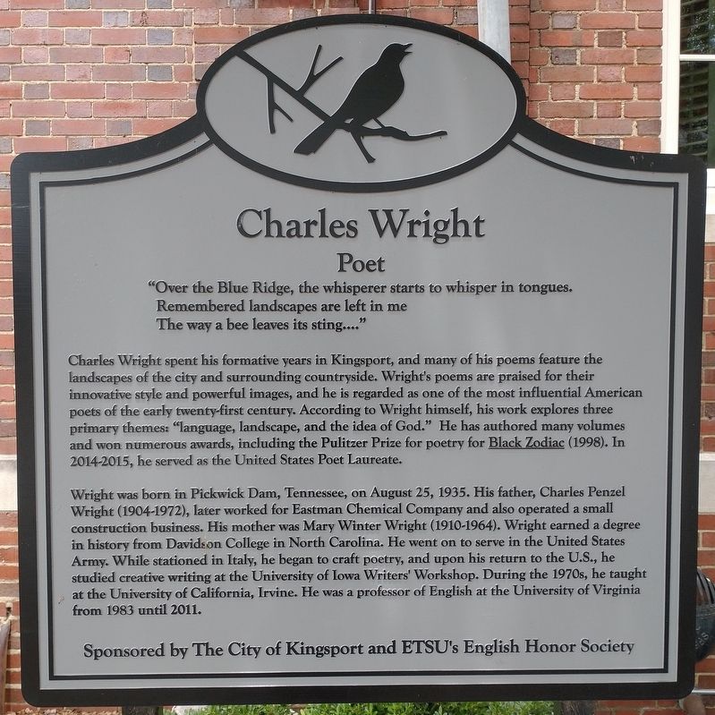 Charles Wright Marker image. Click for full size.