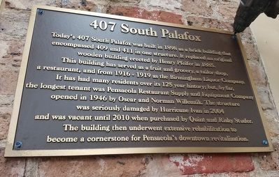 407 South Palafox Marker image. Click for full size.