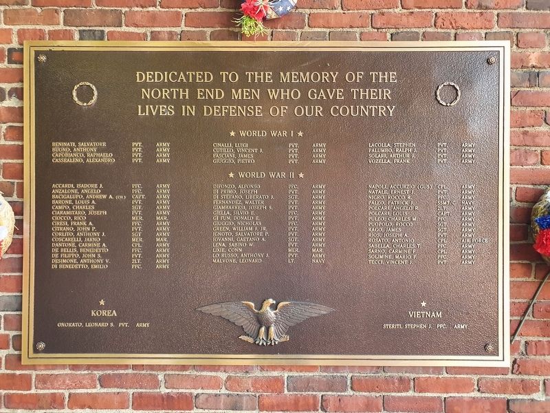 North End Veterans Memorial. Click for full size. North End Veterans Memorial image. Click for full size.