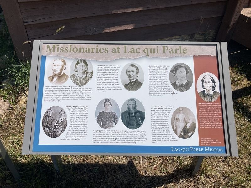 Missionaries at Lac qui Parle Marker image. Click for full size.