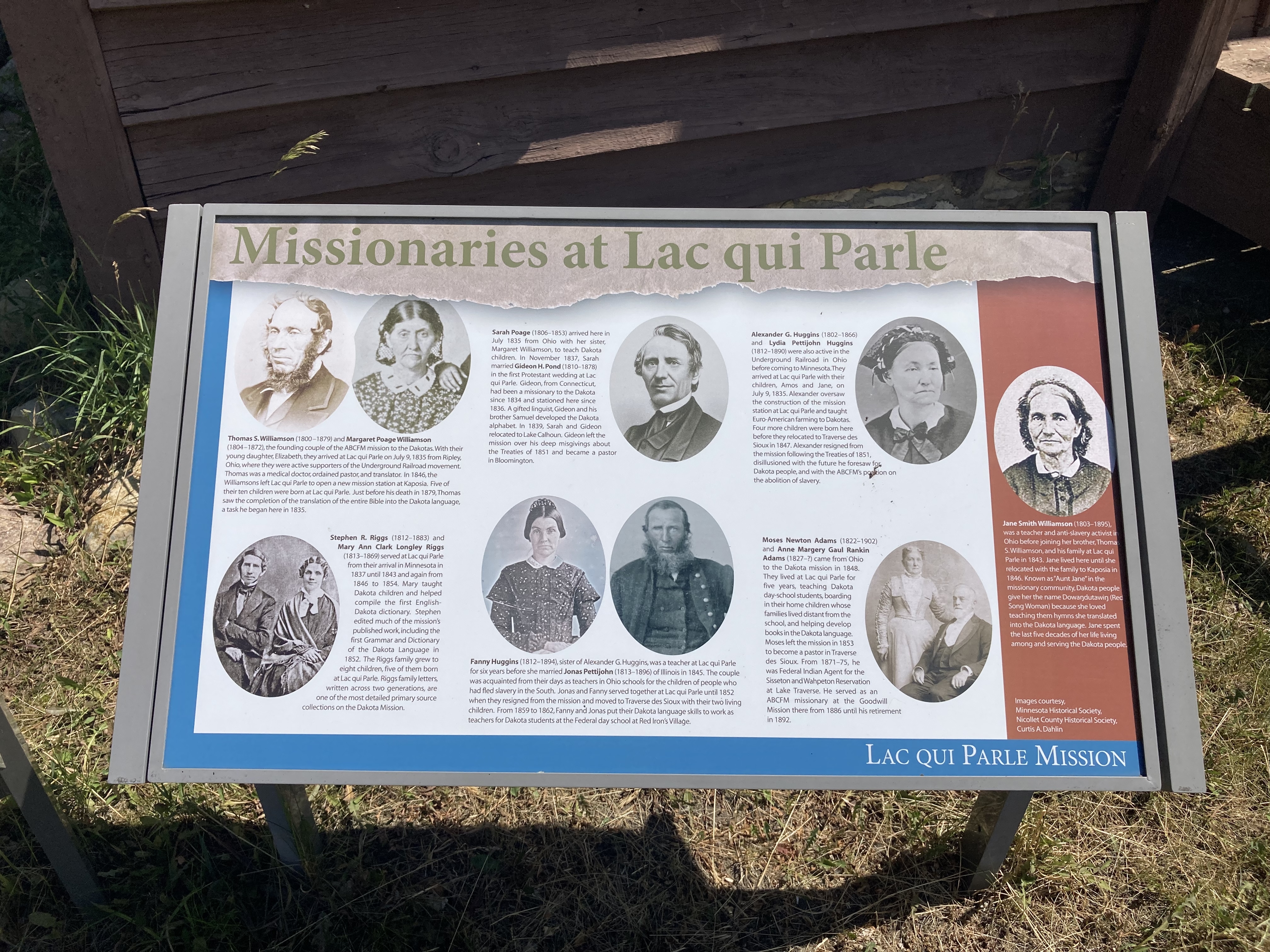 Missionaries at Lac qui Parle Marker