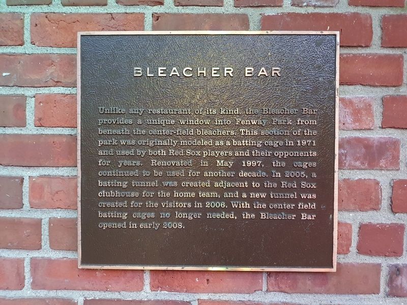 Bleacher Bar Marker image. Click for full size.