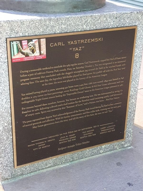 Carl Yastrzemski Marker. Click for full size. Carl Yastrzemski Marker image. Click for full size.