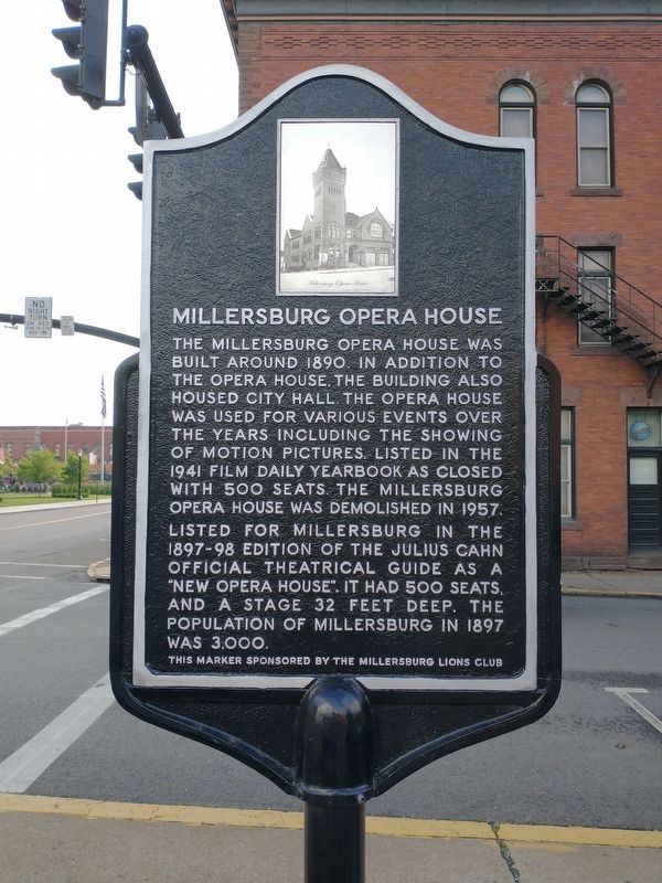 Millersburg Opera House Marker. Click for full size. Millersburg Opera House Marker image. Click for full size.