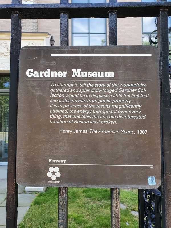 Gardner Museum Marker image. Click for full size.
